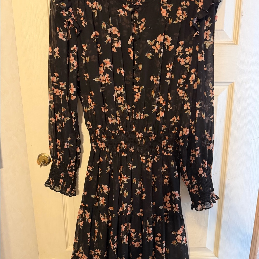 Misa Los Angeles Black Floral Maxi Dress